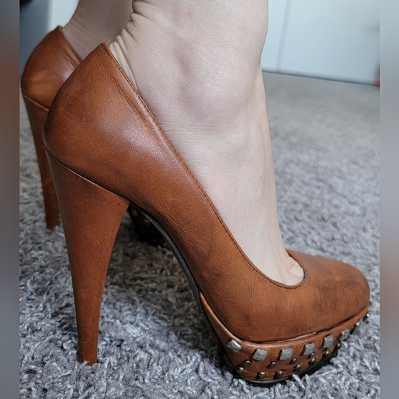 Tsakiris Mallas Leather Pumps Platform - Picture 1 of 5
